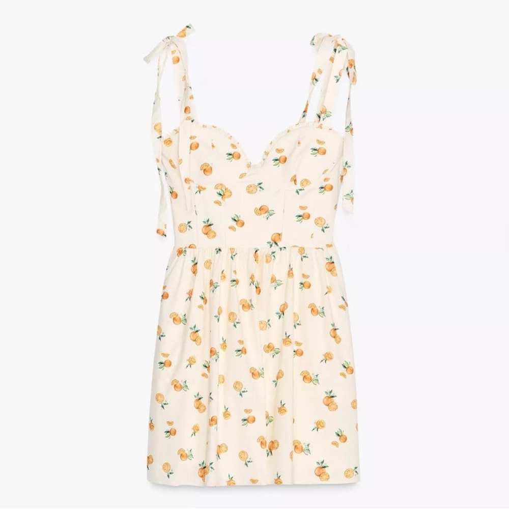 ORANGE PRINT POPLIN DRESS - Picture 12 of 13